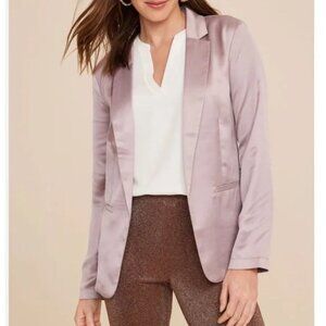 NWT Maurice’s Satin Lavender Blazer Jacket Open Front Purple M